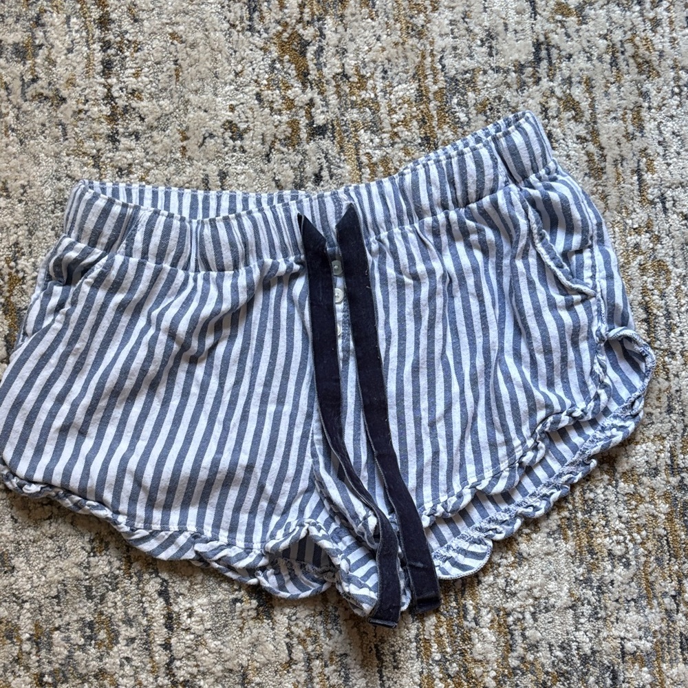 Aerie blue and White Striped pajama sleep shorts size M